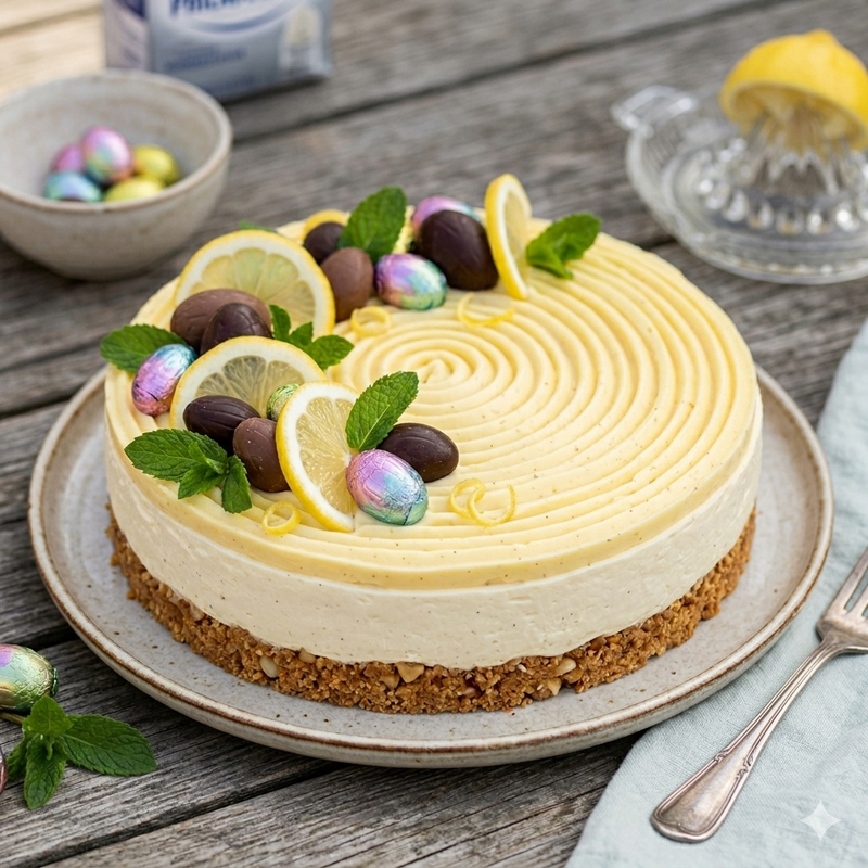 Påskcheesecake med citron och vanilj