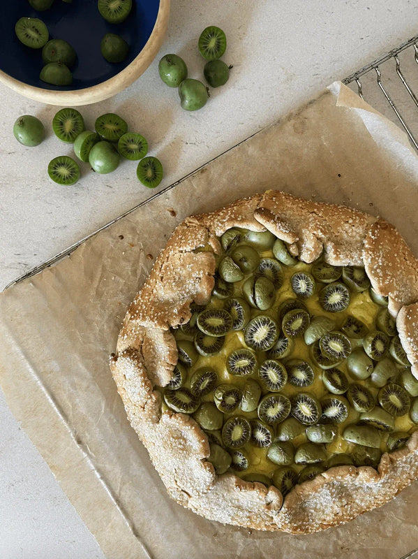 Fransk-inspirerad paj; Galette med remons, vaniljkräm och kiwibär